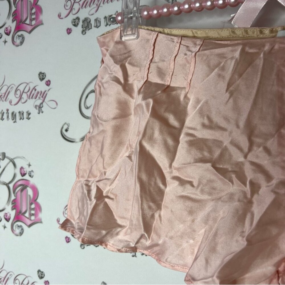 Jacob shorts silk mini shorts shiny light blush pink cream lined sexy cute - Picture 3 of 7